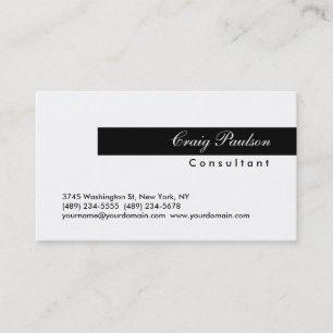 Trendy Script Schwarz-weiß Striping Business Card Visitenkarte