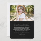 Trendy Script Text, Graduate Add Pic Abschluss Ankündigung (Rückseite)