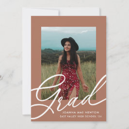 Trendy Script Two Foto Abschluss Einladung