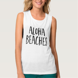 Trendy Script Typografie "Aloha Beaches" Tank Top