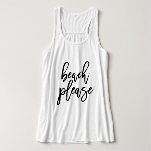 Trendy Script Typografie "Beach bitte" Tank Top