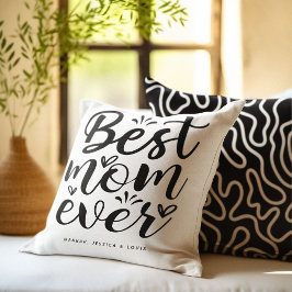 Trendy Script Typografy 'Best Mama Ever' Gift Kissen