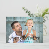 Trendy Script | Vatertag-Foto Karte (Stehend Vorderseite)