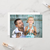 Trendy Script | Vatertag-Foto Karte (Vorderseite/Rückseite Beispiel)