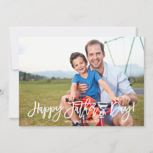 Trendy Script | Vatertag-Foto Karte (Vorderseite)