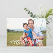 Trendy Script | Vatertag-Foto Karte (Stehend Vorderseite)