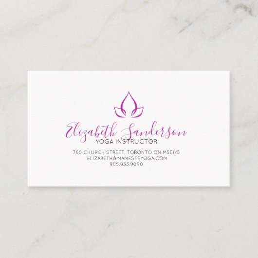 Trendy Script Viva Magenta QR CODE Visitenkarte (Vorderseite)