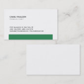 Trendy Sea Green White Attraktive Business Card Visitenkarte (Vorne/Hinten)