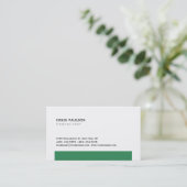 Trendy Sea Green White Attraktive Business Card Visitenkarte (Stehend Vorderseite)