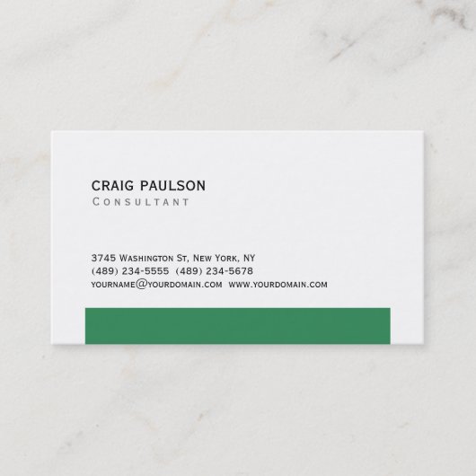 Trendy Sea Green White Attraktive Business Card Visitenkarte (Vorderseite)