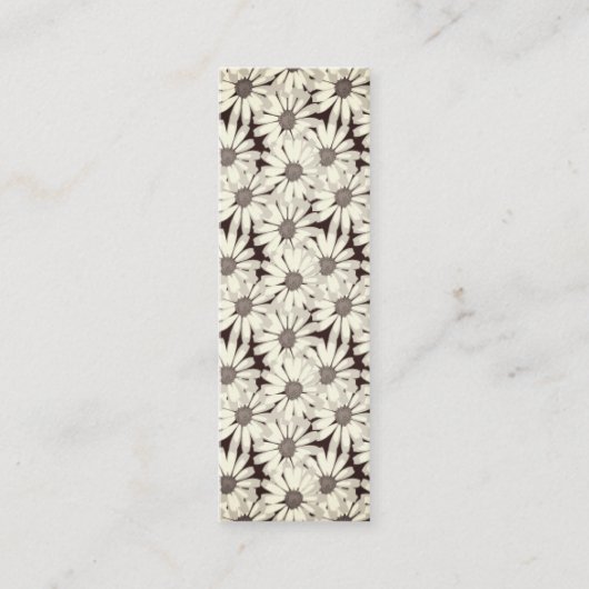 Trendy Seamless Floral Black and White Telefonnummerkarte (Vorderseite)