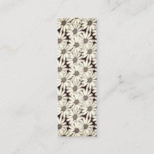 Trendy Seamless Floral Schwarz-Weiß Telefonnummerkarte