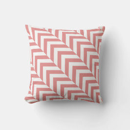 Trendy Seamless geometrisch | Korallenweiß Kissen