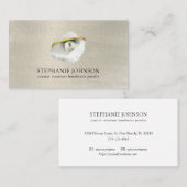 Trendy Seashell Iridescent Pearl Watercolor Visitenkarte (Vorne/Hinten)