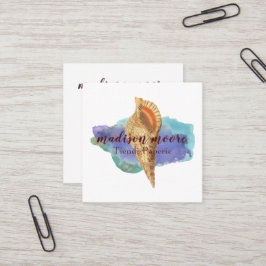 Trendy Seashell Quadratische Visitenkarte