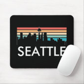 Trendy Seattle Washington Retro Sunset Skyline Mousepad (Mit Mouse)