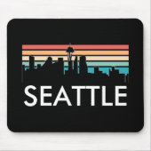Trendy Seattle Washington Retro Sunset Skyline Mousepad (Vorne)