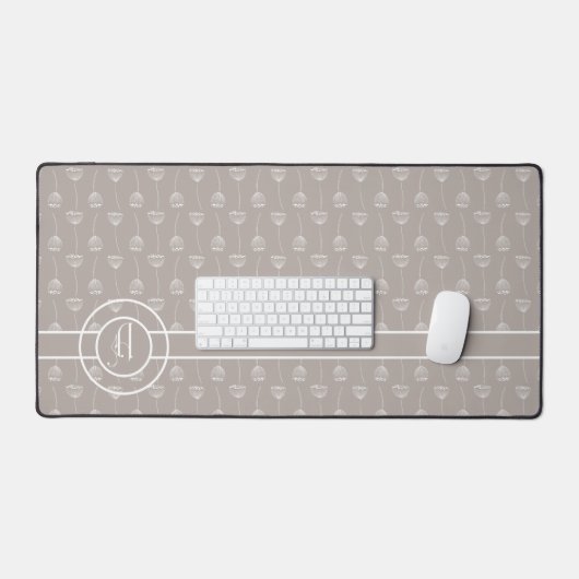 Trendy Seed Pod Pattern Monogram A Schreibtischunterlage (Tastatur & Maus)