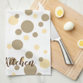 Trendy Sepia Pokka-Dot Personalize Name Geschirrtuch (Viertel Falte)