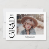 Trendy Serif Zwei Fotos Abschluss Ankündigung (Vorderseite)