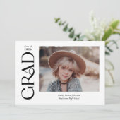 Trendy Serif Zwei Fotos Abschluss Ankündigung (Stehend Vorderseite)