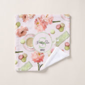 Trendy Shabby Chic Peonies and Macarons Set (Waschlappen)