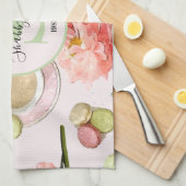Trendy Shabby Chic Peonies and Macarons Set Geschirrtuch (Viertel Falte)