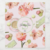 Trendy Shabby Chic Peonies and Macarons Set Weinetikett (Einzelnes Label)
