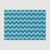 Trendy Shades of Blue Zickzack Pattern Seidenpapier (Vorderseite)