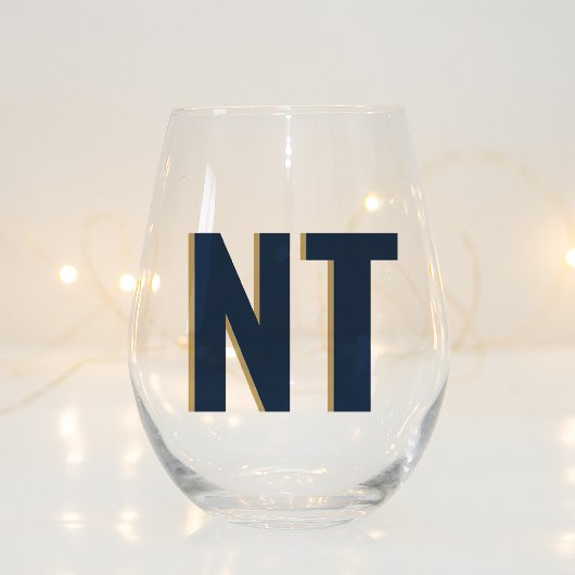 Trendy Shadow Monogram Wedding Customized Stemless Weinglas Ohne Stiel