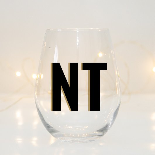 Trendy Shadow Monogram Wedding Customized Stemless Weinglas Ohne Stiel