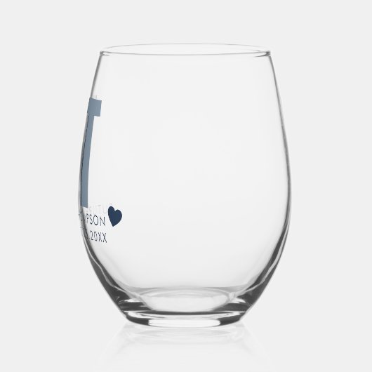 Trendy Shadow Monogram Wedding Customized Stemless Weinglas Ohne Stiel (Links)