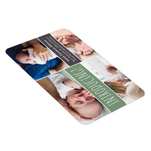 Trendy Shale Green stellt Baby-Fotos vor Magnet (Rechte Seite)