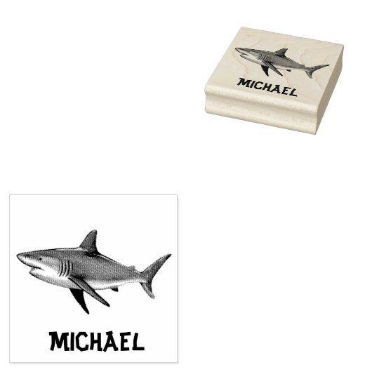 Trendy Shark Personalisiert Gummistempel (Stempel)