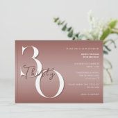 Trendy Shiny Modern 30th Birthday Invitation Einladung (Stehend Vorderseite)