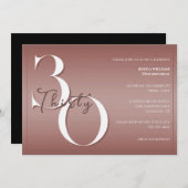 Trendy Shiny Modern 30th Birthday Invitation Einladung (Vorne/Hinten)