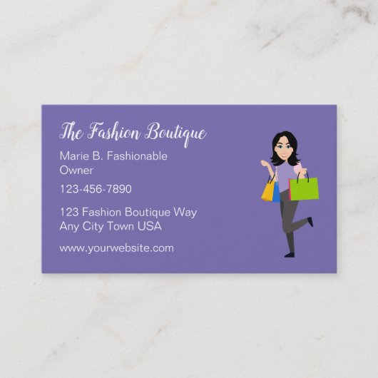 Trendy Shopping Boutique Business Cards Visitenkarte (Vorderseite)