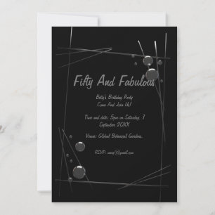 Trendy Silber Rahmen 50 und fabelhaft Geburtstag Einladung