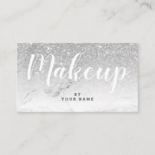 Trendy silberne Glitzer-Marmor-Geschäfts-Karte Visitenkarte