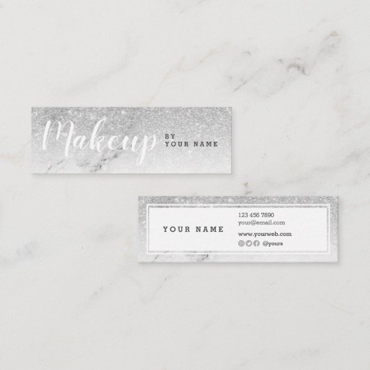 Trendy silberner mini visitenkarte (Vorne/Hinten)