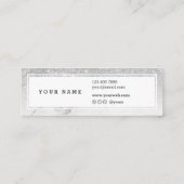 Trendy silberner mini visitenkarte (Rückseite)