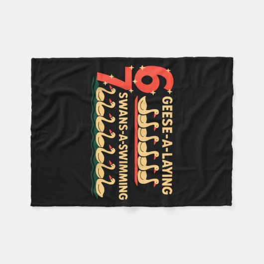 Trendy Silly Goose 6 Geese Laying 7 Swans Swimming Fleecedecke (Vorderseite (Horizontal))