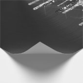 Trendy Silver Black Glitzer Tropfen Graphic Geschenkpapier (Ecke)