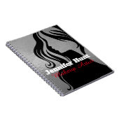 Trendy Silver & Black Makeup Artist Notizblock (Rechte Seite)