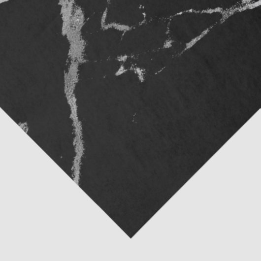 Trendy Silver Black Marble Modern Seidenpapier (Ausschnitt)