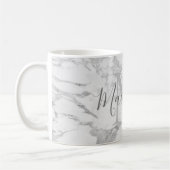 Trendy Silver Foil Marble Monogram Kaffeetasse (Links)