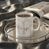 Trendy Silver Foil Marble Monogram Kaffeetasse