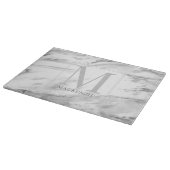 Trendy Silver Foil Metallic Marmormonogramm Schneidebrett (Ecke)