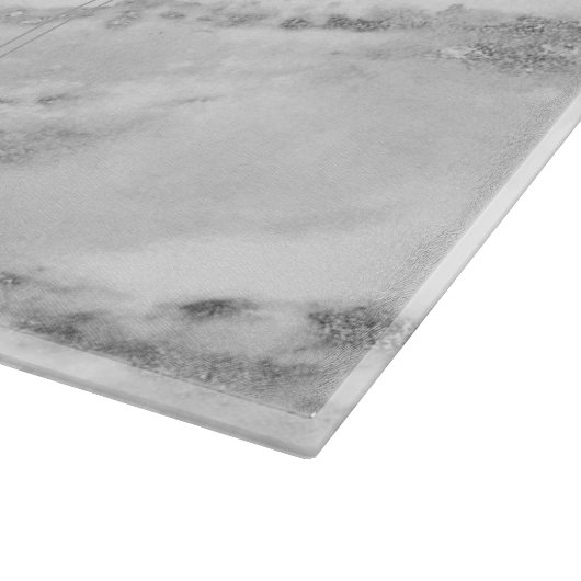 Trendy Silver Foil Metallic Marmormonogramm Schneidebrett (Ecke)