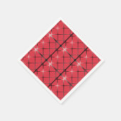 Trendy Silver Geometric Muster Rot Stilvolle Kunst Serviette (Ecke)